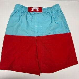 3T wonder nation Blue and Red Colorblock Swim Shorts